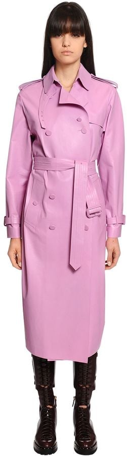 Valentino Double Breasted Leather Trench Coat