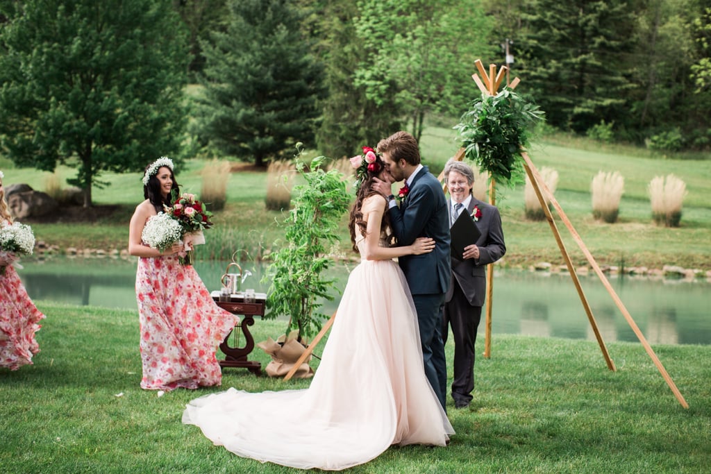 Woodsy Pink Bohemian Wedding