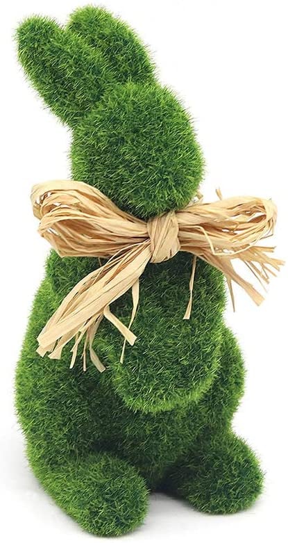 Faux Moss Easter Bunny Garden Statue