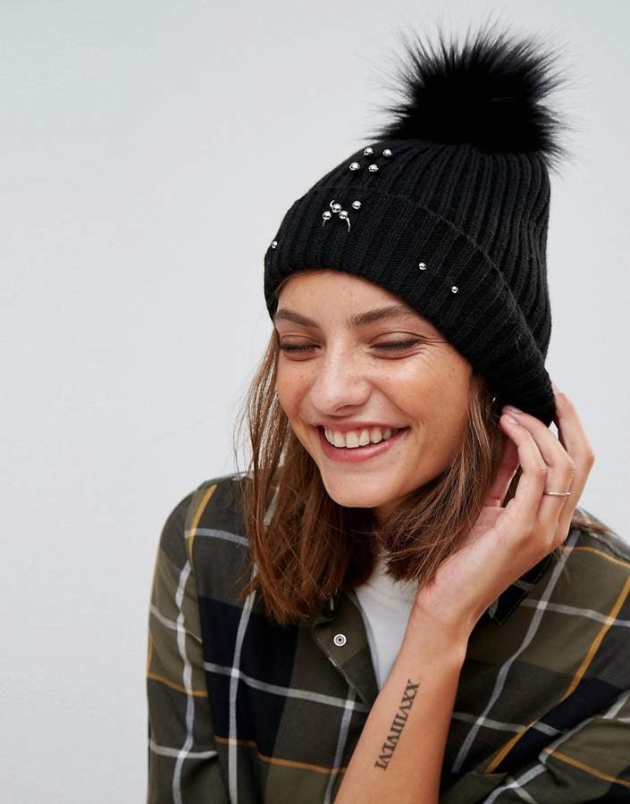 Stradivarius Fluffy Bobble Hat