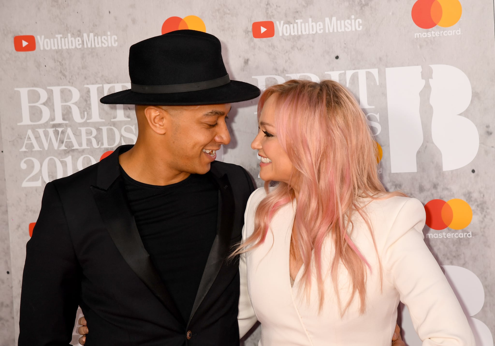 LONDON, ENGLAND - FEBRUARY 20: (EDITORIAL USE ONLY) Jade Jones and Emma Bunton attend The BRIT Awards 2019 held at The O2 Arena on February 20, 2019 in London, England. (Photo by Dave J Hogan/Getty Images)