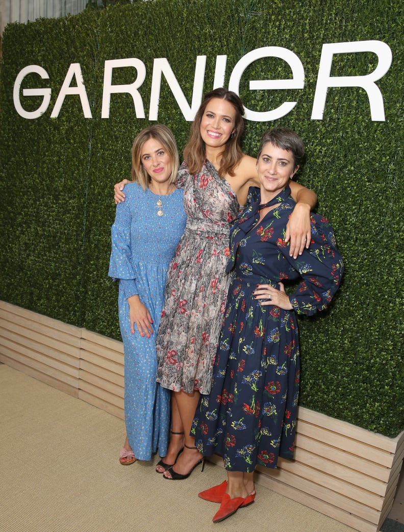 WEST HOLLYWOOD, CA - MAY 03:  (L-R) Ashley Streicher, Mandy Moore and Jenn Streicher attend a 'Girls' Night In' hosted by Mandy Moore and Garnier at Hills Penthouse on May 3, 2018 in West Hollywood, California.  (Photo by Rachel Murray/Getty Images for Ga