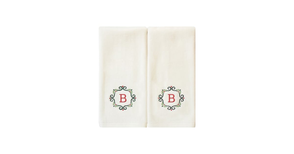 Holly Embroidered Jacquard Bath Fingertip Towel St Nicholas Square 11x18 $13 