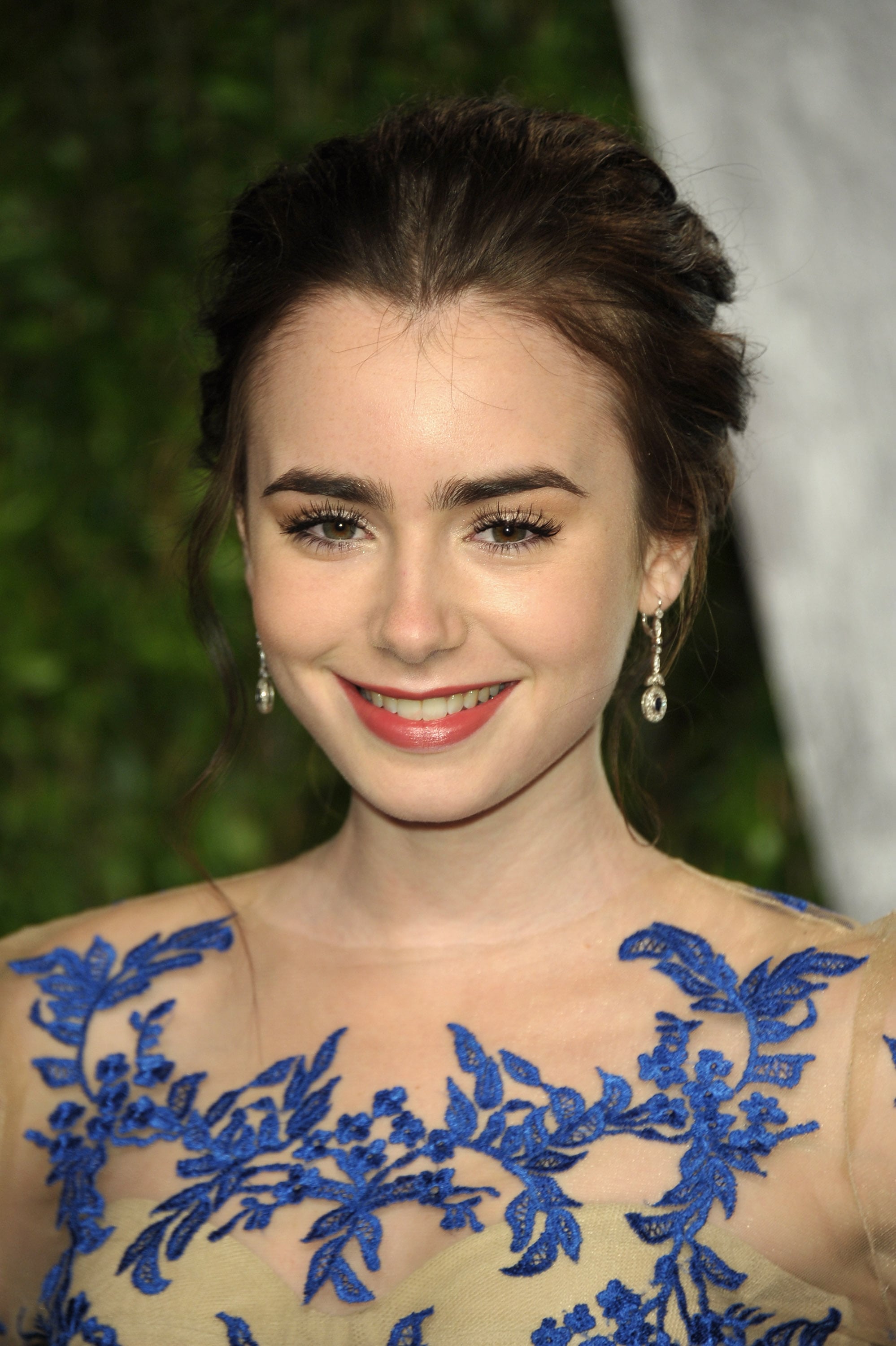 Lily Collins at the Vanity Fair Oscar party.