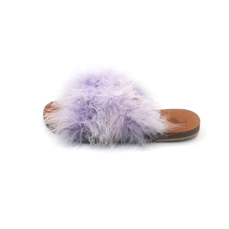 Brother Vellies Marabou Lamu Sandal Lavender