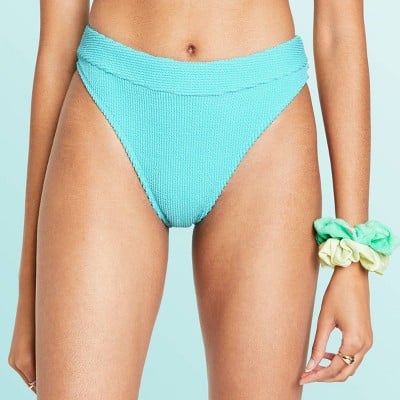 High-Waist Puckered Bikini Bottom