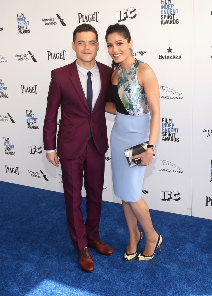 Pictured: Freida Pinto and Rami Malek