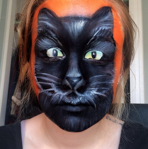 face painting black cat