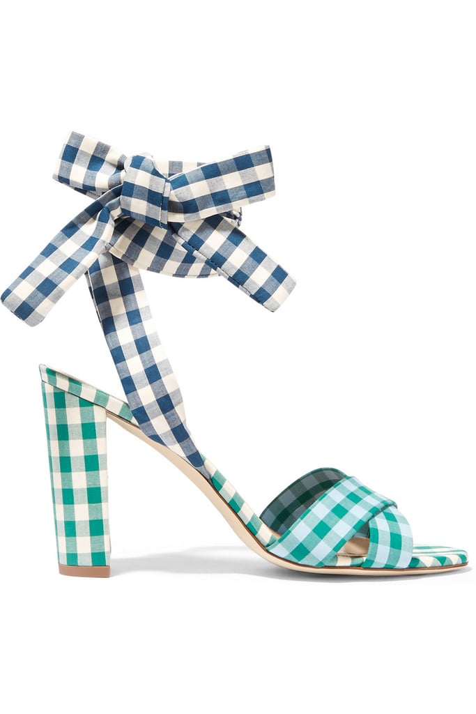 J.Crew Charlotte gingham poplin sandals ($240)