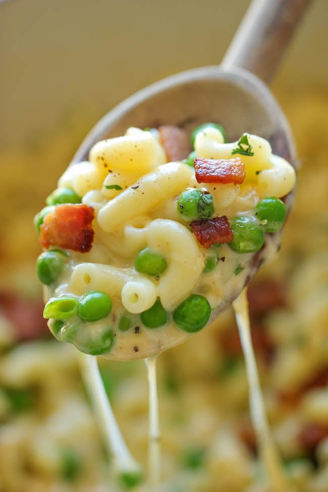 Bacon and Pea Mac and Cheese