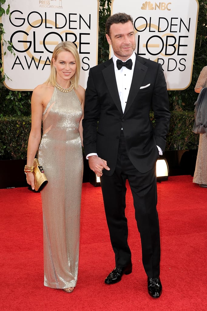 Naomi Watts and Liev Schreiber held hands on the Golden Globes red carpet.
