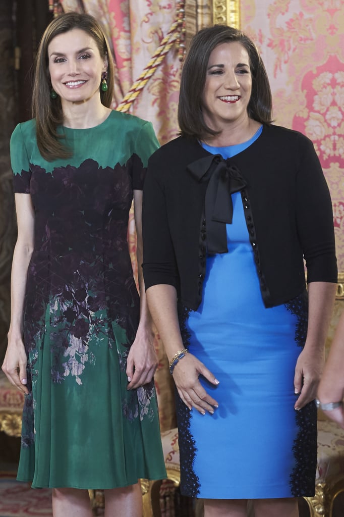 Queen Letizia Wearing Green Dress April 2017