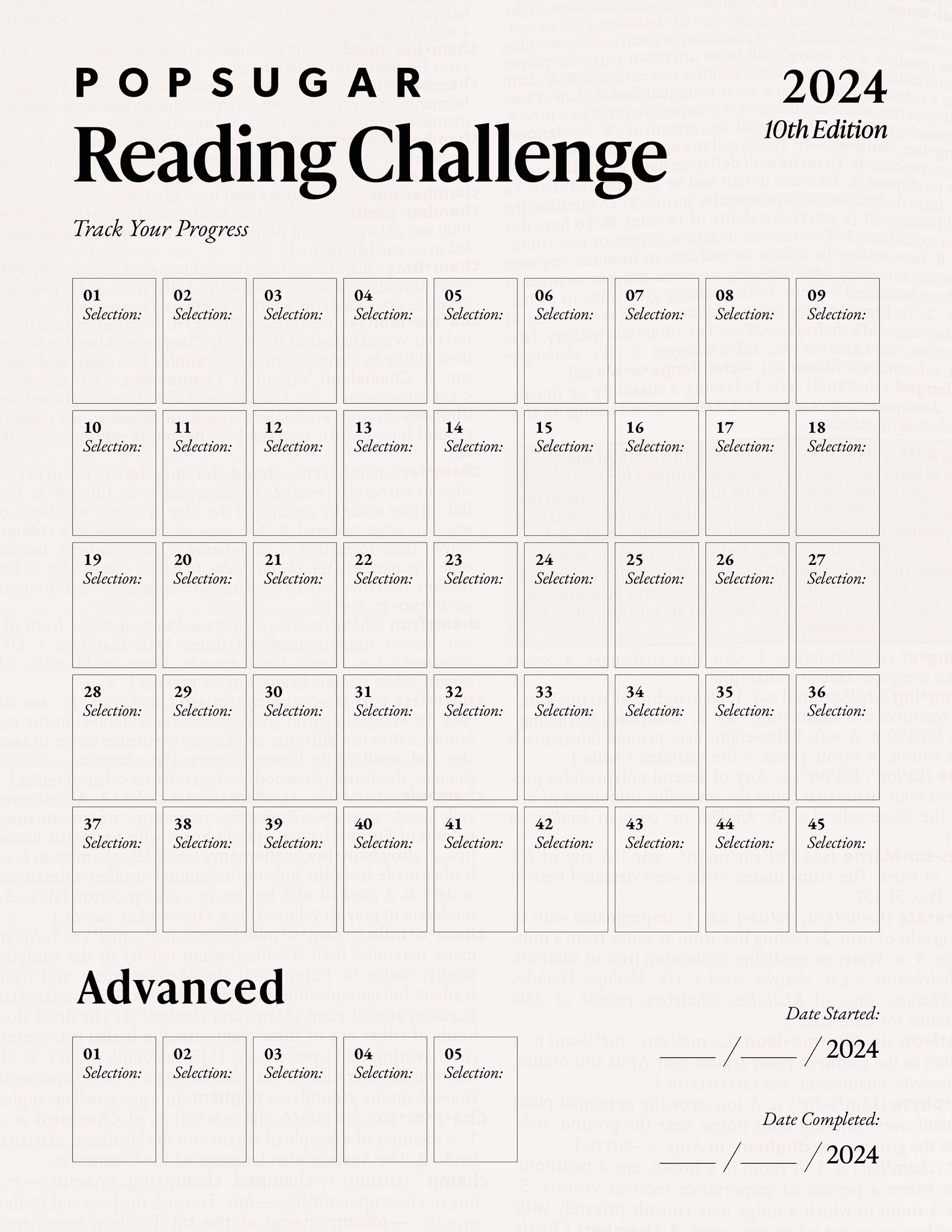 Take the POPSUGAR Reading Challenge 2024 POPSUGAR Entertainment