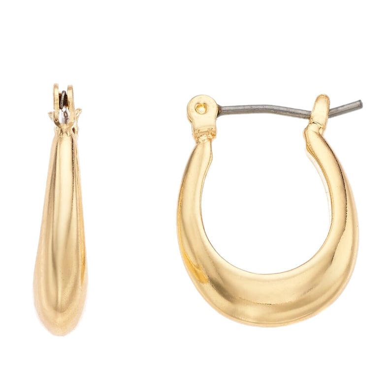 Napier Small Gold Click-It Hoop Earrings