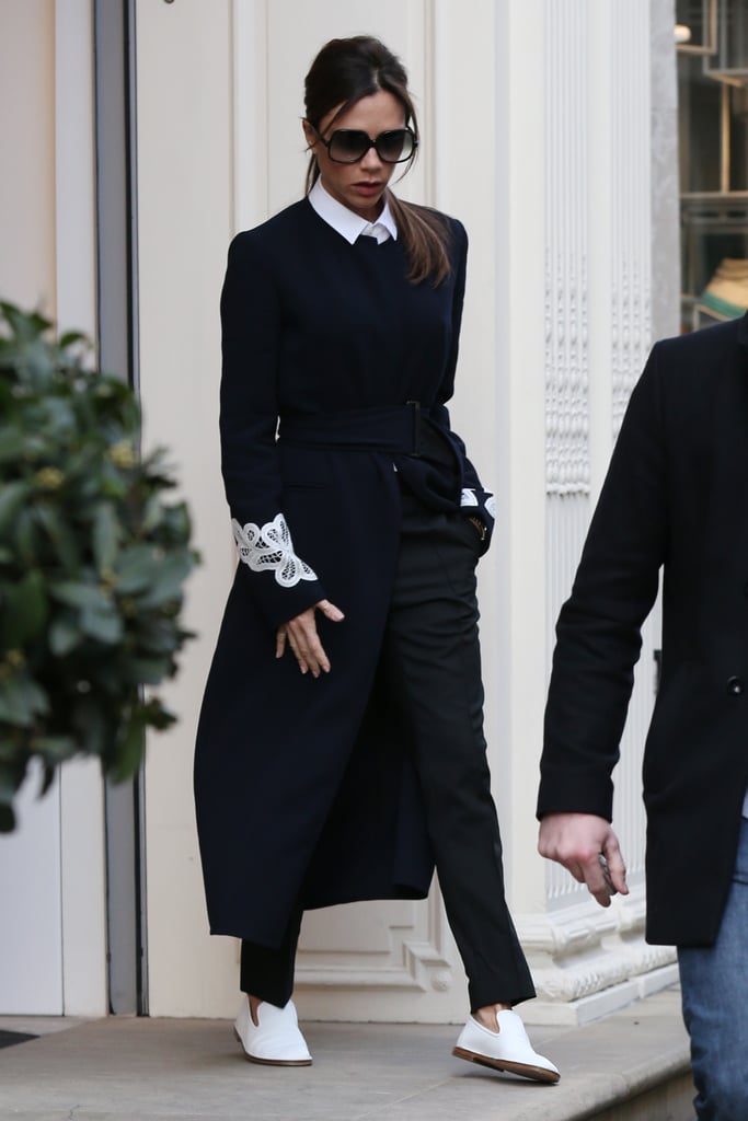 Victoria Beckham Wears Light-Up Flat Sneakers