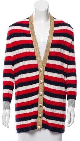 Gucci 2016 Oversize Striped Cashmere Cardigan