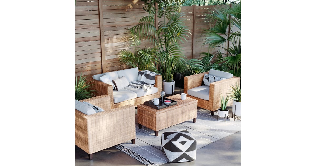 Fullerton 4Piece Patio Conversation Set Best Wicker Outdoor