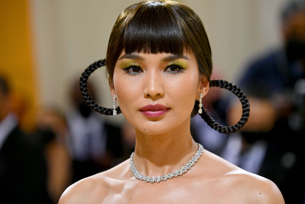 Gemma Chan's Green Shadow and Braided Hair Bow