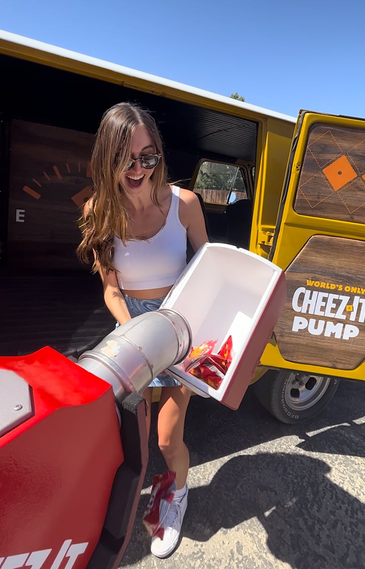 Here's an action shot of the pump filling up my cooler. CheezIt