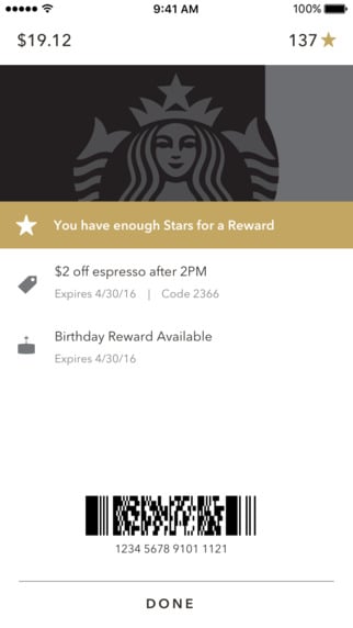 Starbucks New Rewards App