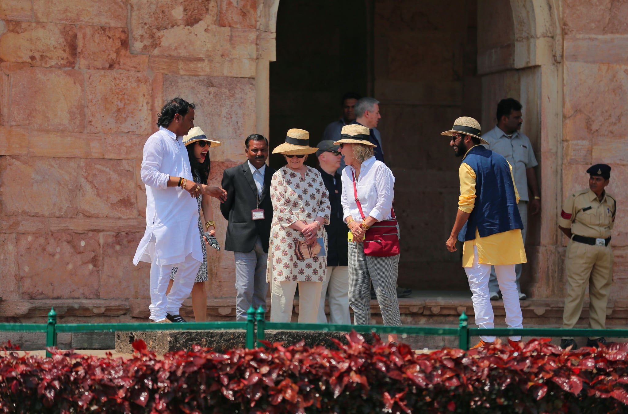 Hillary Clinton Makes Rare Appearance in Sparkling Caftan in