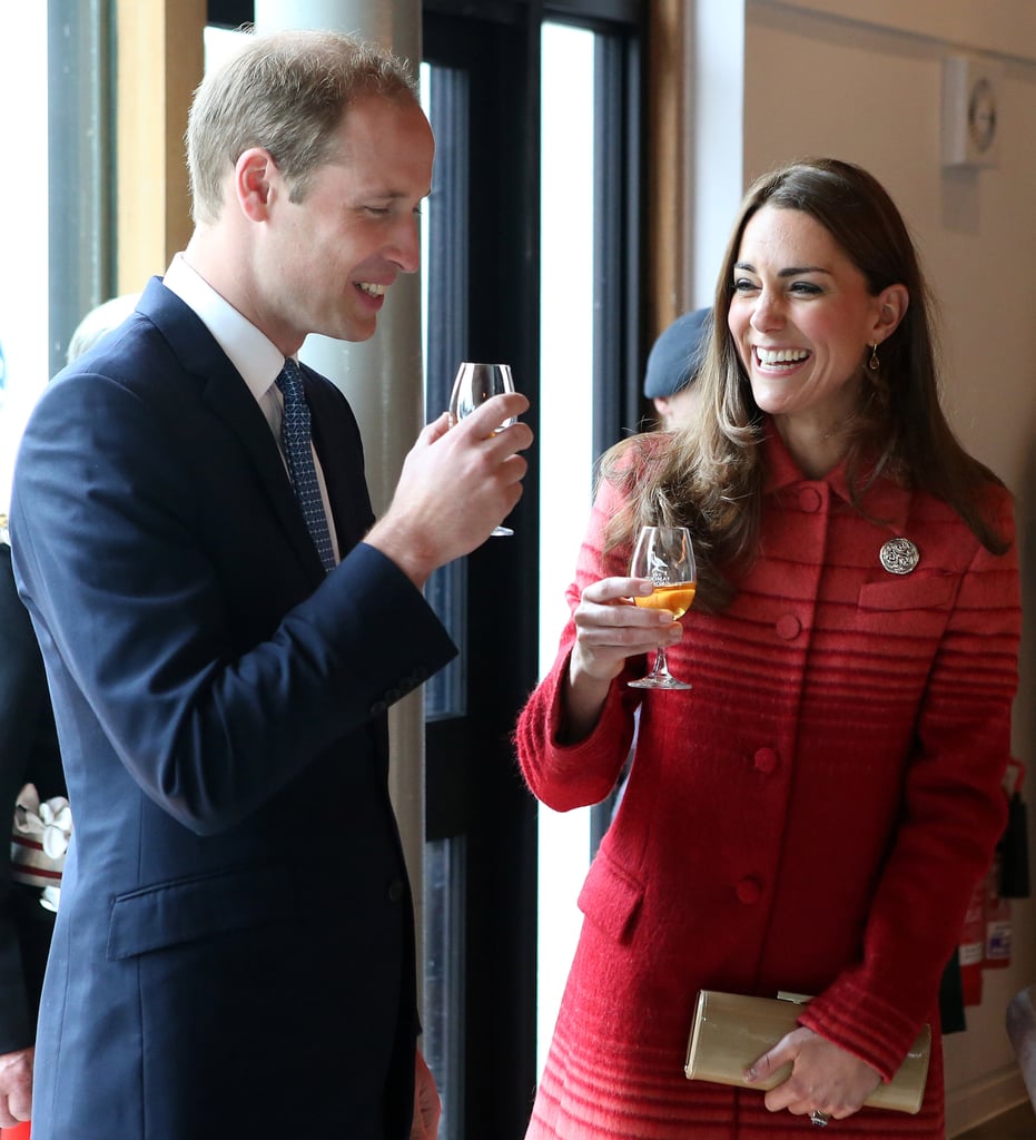 Prince William and Kate Middleton let loose while sampling whisky in Scotland.