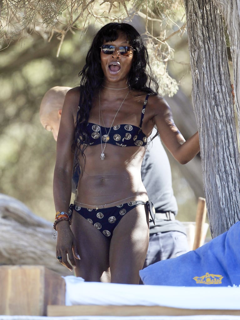 Kate Moss and Naomi Campbell at the Beach in Ibiza