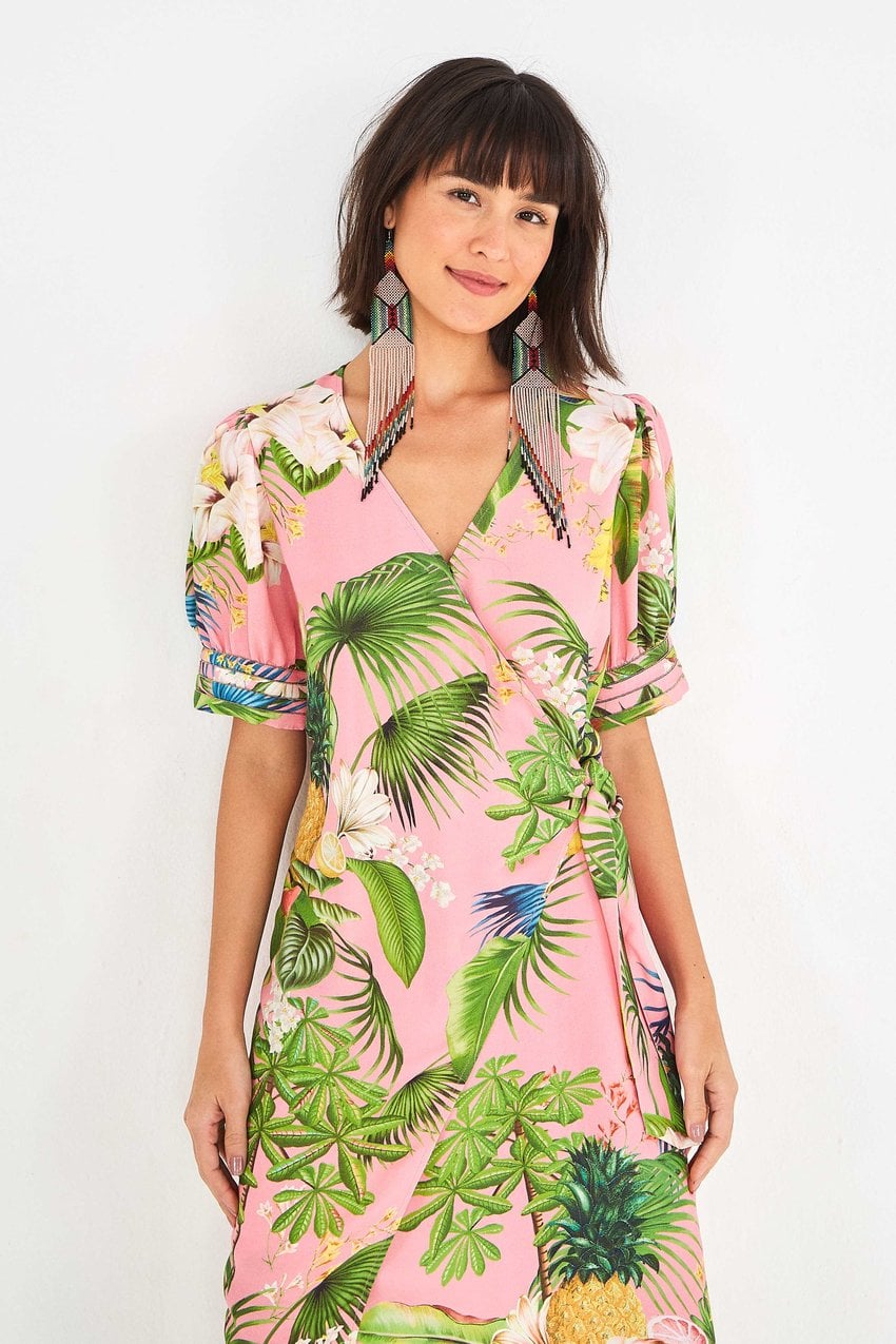 Farm Rio Bahia Floral Wrap Dress | 101 New Summer Dresses So Cute, You'll  Want to Wear Them in June, July, and August | POPSUGAR Fashion Photo 17