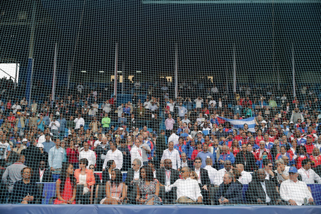 Michelle Obama's Tory Burch Dress at Baseball Game in Cuba
