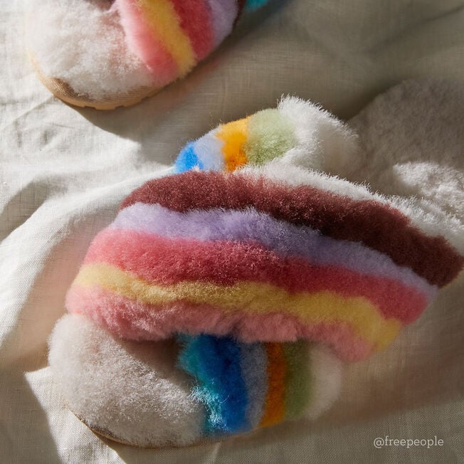 Fun Rainbow Slippers: Emu Australia Mayberry Slippers in Rainbow