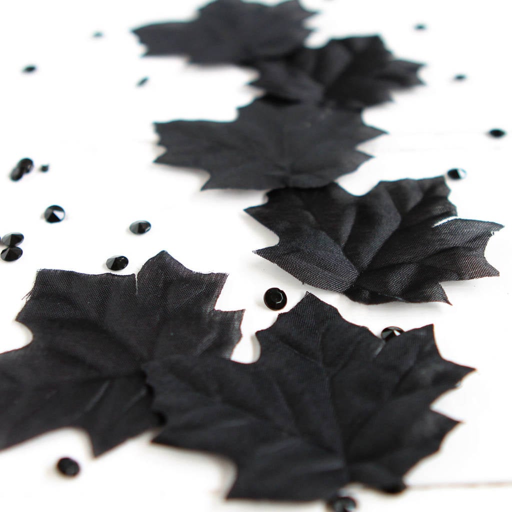 Postbox Party Halloween Black Leaf Decorations