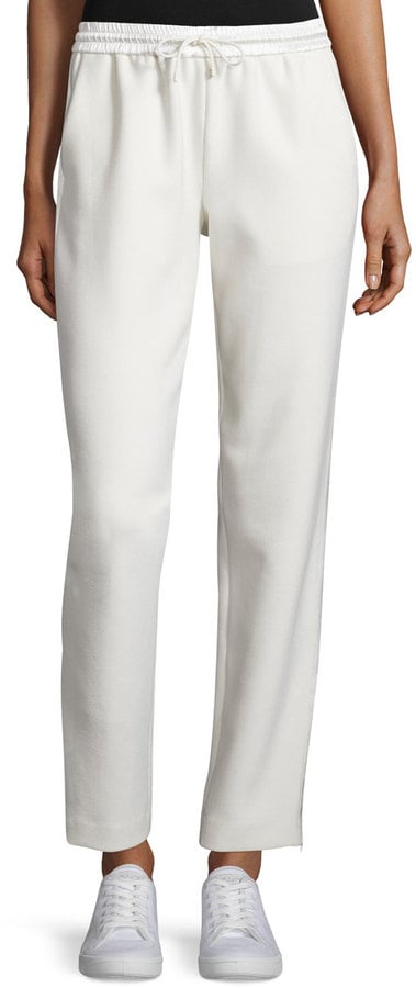 Elizabeth and James Collier Silk-Trim Track Pants, Ivory ($295)