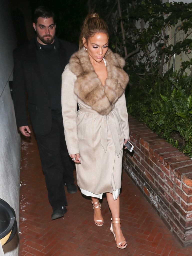 J Lo's Fur-Collar Coat