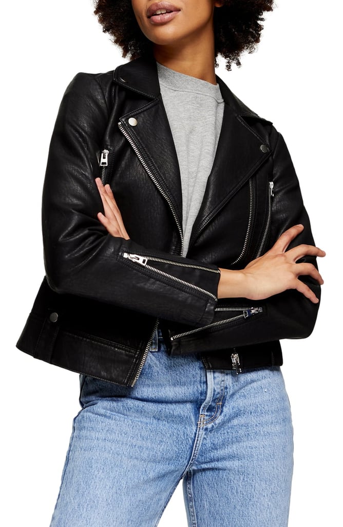 Topshop Fred Faux Leather Biker Jacket