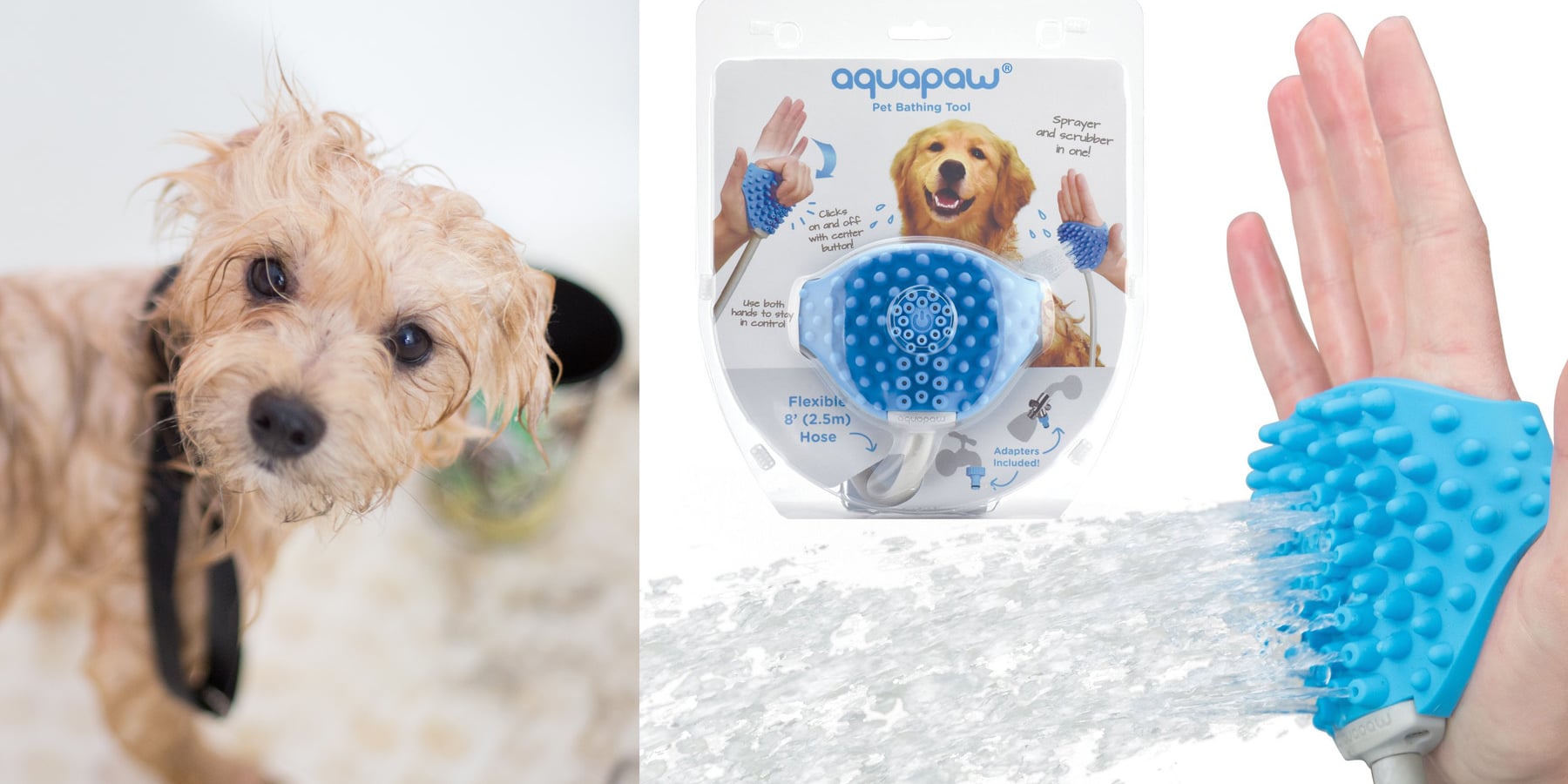 Aquapaw dog bathing glove top