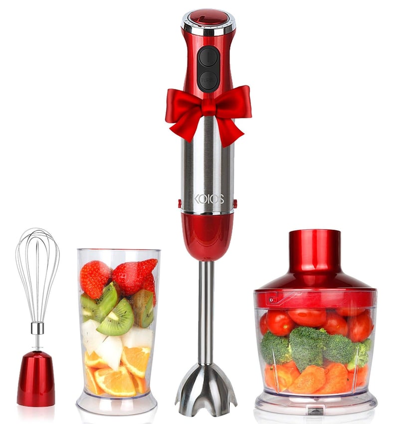 KOIOS 6 Speed 500 W Hand Blender in Rose Red, 4 Piece Set