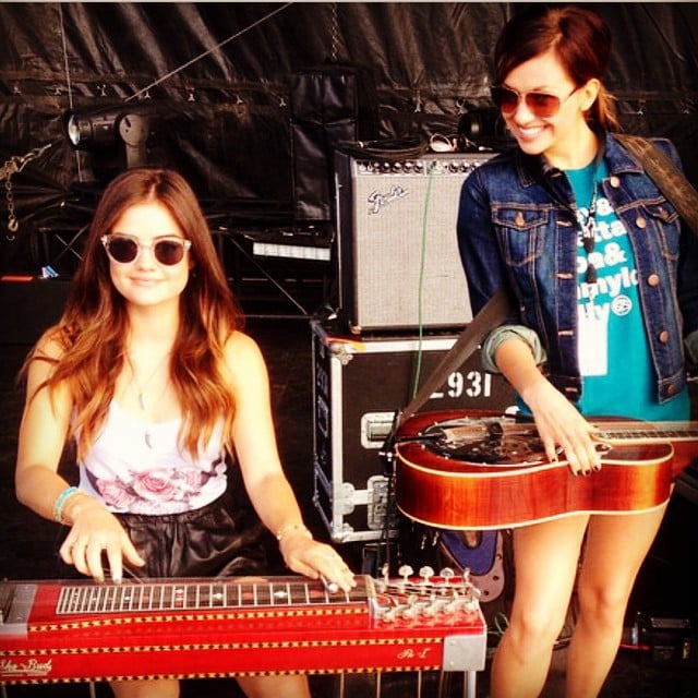 Lucy Hale showed off her musical skills with a friend. 
Source: Instagram user lucyhale