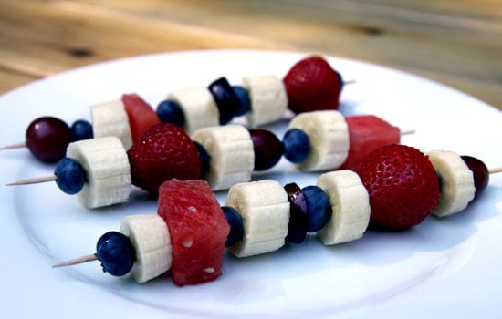 Red, White, and Blue Fruit Kebabs