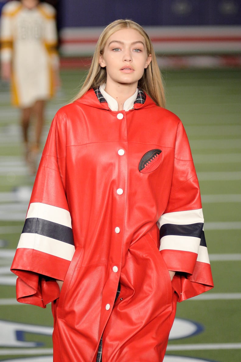 . . . but Gigi First Wore the Jacket on the Fall 2015 Runway