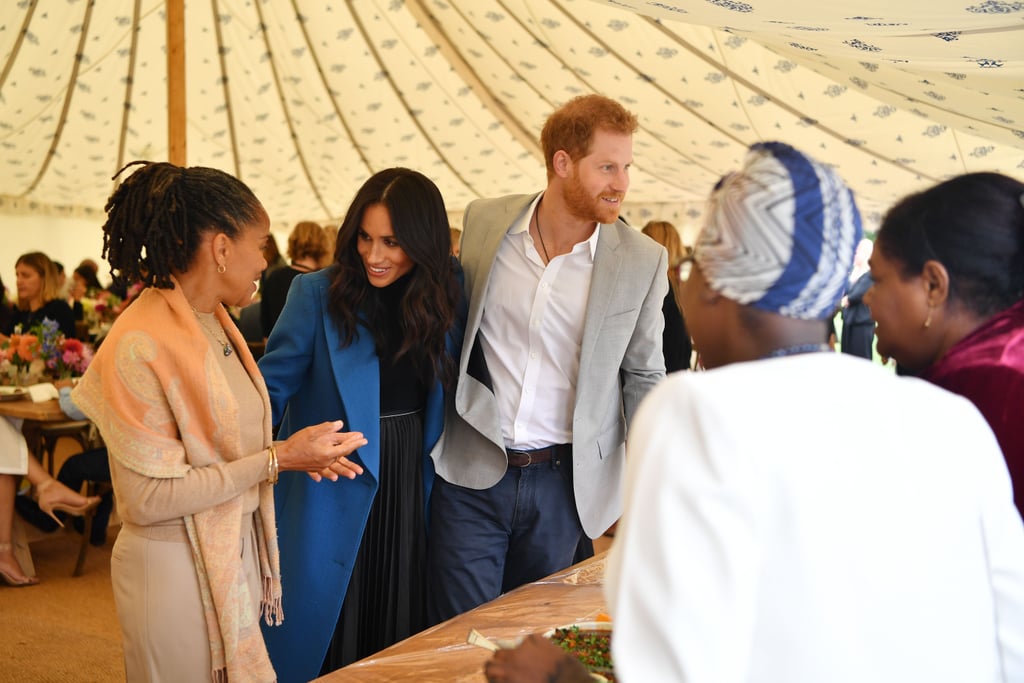 Meghan Markle Blue Coat Cookbook Party