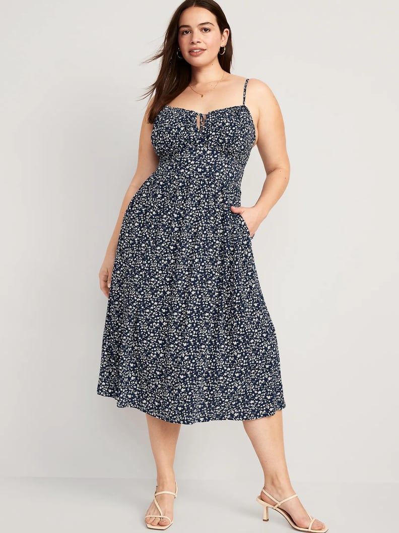 Old Navy Fit & Flare Floral Smocked Midi Cami Dress
