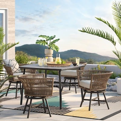 Project 62 Hardoy Patio Dining Set With Swivel Chairs