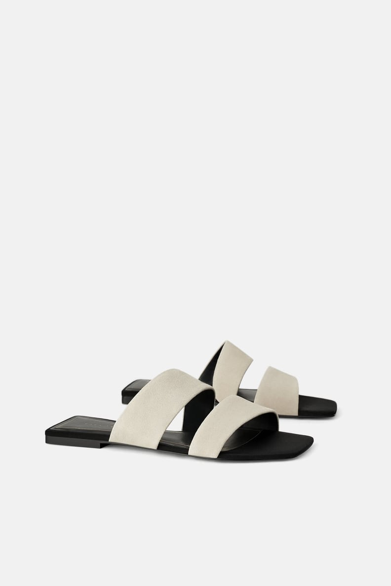 Join Life Split Leather Low Heeled Sandals