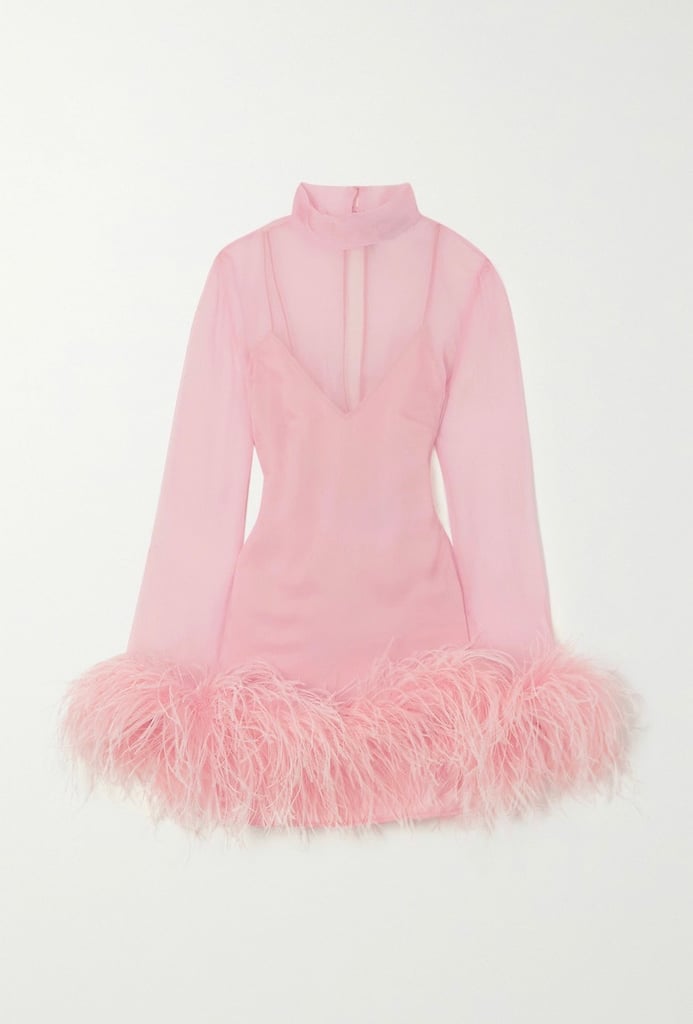 Best Winter Wedding Guest Dresses: Taller Marmo Gina Spirito Feather-Trimmed Mini Dress