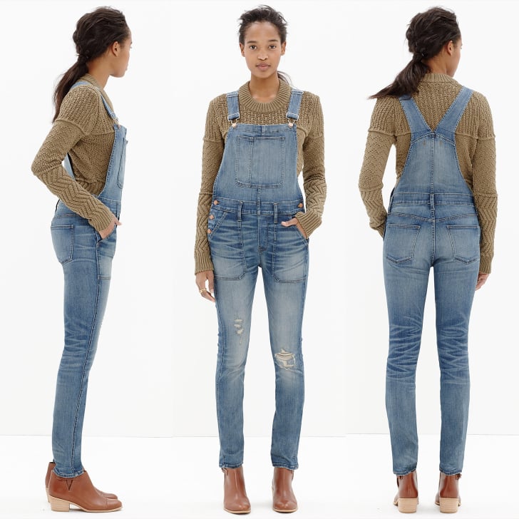 The overalls we tried on are the Madewell Skinny Overalls in Adrian