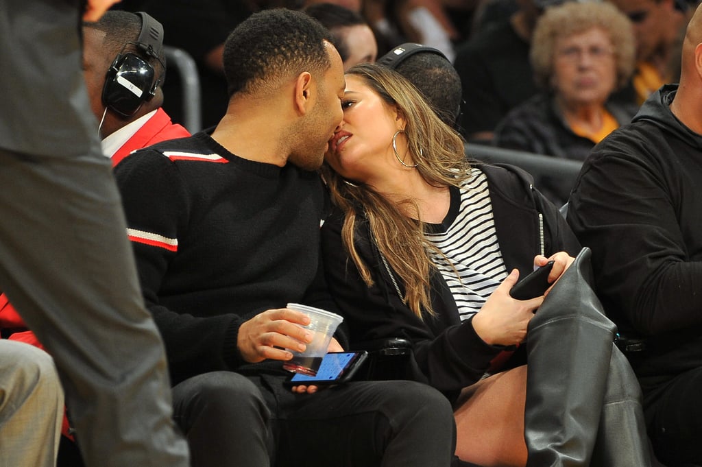 Chrissy Teigen and John Legend at LA Lakers Game Nov. 2017