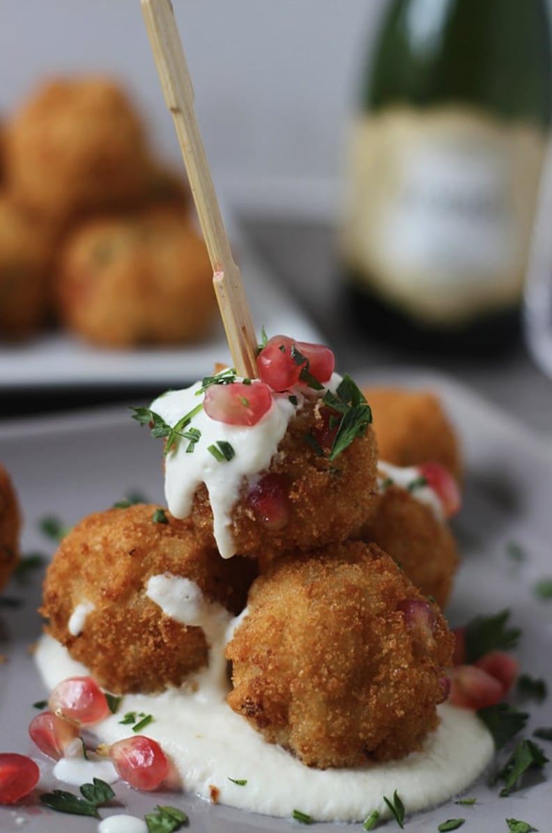 Pomegranate Arancini With Goat Cheese Fonduta