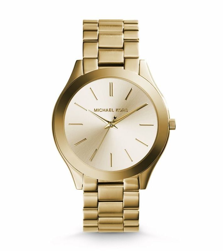 Michael Kors Slim Runway Gold-Tone Stainless Steel Watch ($195) | Best ...