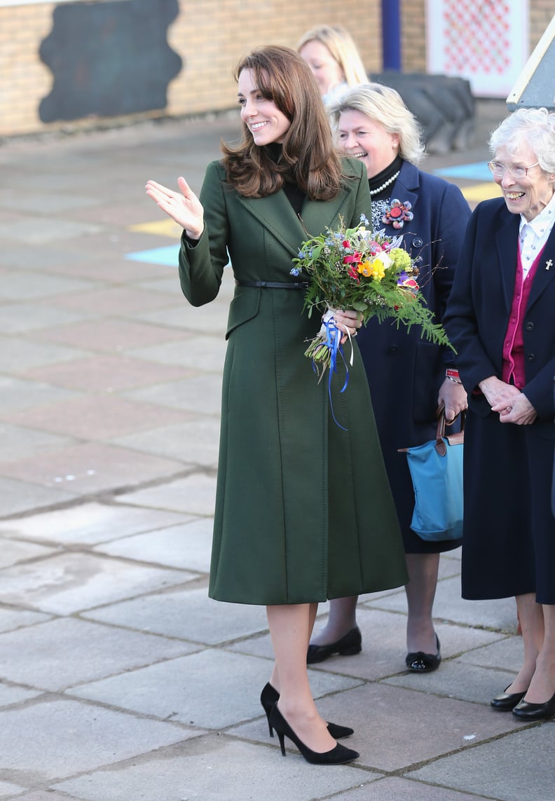 Kate Wearing Her Sportmax Coat to Visit Edinburgh