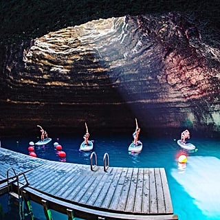 This Yoga Class Is Held Inside a 10,000-Year-Old Crater
